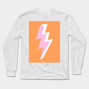 Pink and Orange Lightning Bolt Triple Long Sleeve T-Shirt